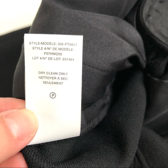 Helmut Lang Black Cropped Double Woven Wool Blend Pants - Picture 9 of 9